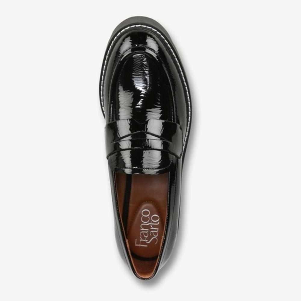 Franco Sarto Glossy Black Loafers